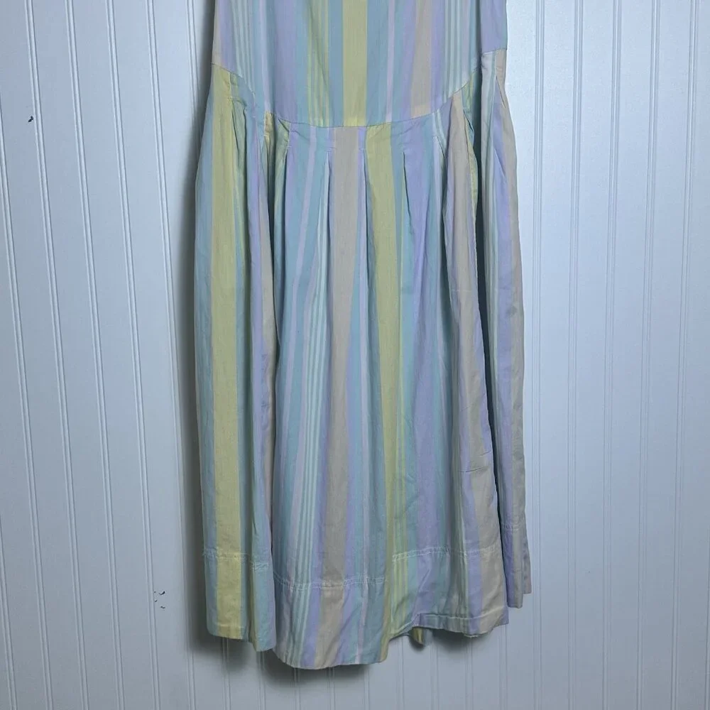 Free People Primavera Stripe Midi Dress Cotton Size XL Adjustable Strap Casual - Picture 8 of 9